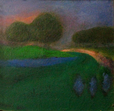 Landscape in the Twilight, a painting by Suraj Ghai