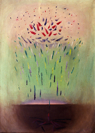 Transformation-seed-plant-flower, a painting by Suraj Ghai