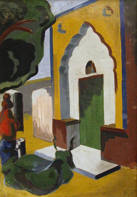 Village Scene, a painting